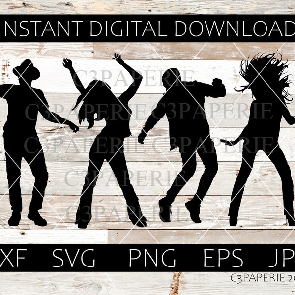Modern Dancer Silhouette Svg, People Partying, Having Fun, Commercial Use, Cut File, Digital Download