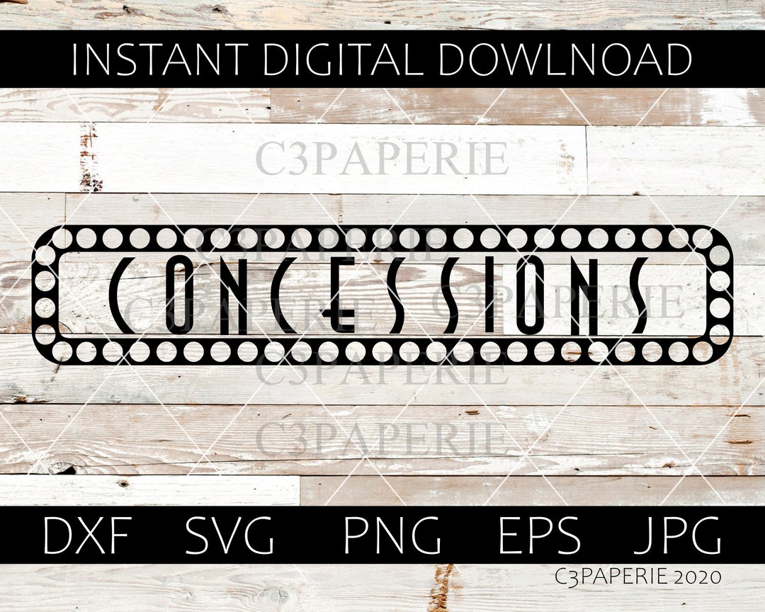 Concessions Svg, Refreshments Eps, Snack Bar Dxf, Commercial Use, Cut