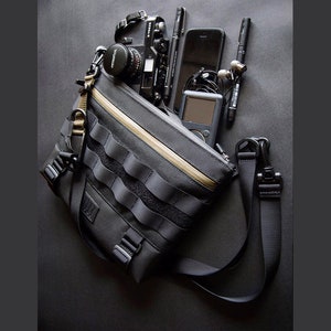 Sac à bandoulière, sac messager, vêtements techniques, sac EDC, sac de banlieue, sac de vélo, sac de vélo, sac banane, unisexe, sac à bandoulière, D4bgs, sac EDC STLTH