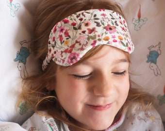 kids eye mask, child&#39;s sleep mask, liberty sleep mask, liberty fabric, gift for girls, kids bedtime, sleep well gift, sleepover