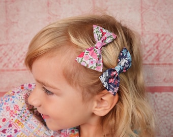 Liberty of London bow hair clip, pretty hair clip young girls hair accessories, hair bow, for girls,  gift for girls, barrette bow