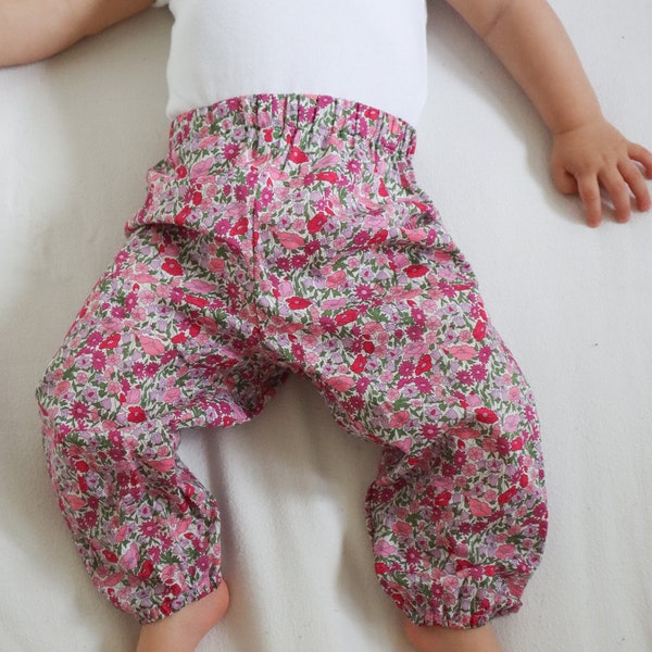 liberty of London girls trousers, floral trousers, baby girl gift, baby trousers, summer trousers, for her, for baby,