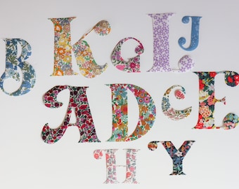 Liberty London Fabric Letter, Iron On Applique patch, liberty crafting gift