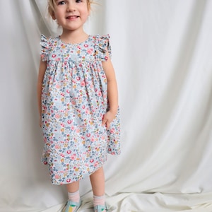 Vestido de niña de Liberty of London, vestido floral para niños pequeños, ropa de niña, vestido de niña de flores, vestido de damas de honor, vestido de libertad para niñas