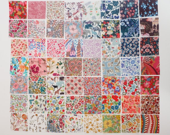 40 Liberty Quilting Squares, Liberty Fabric Square, Patchwork Squares, 2.5  Inch Fabric Squares,liberty Quilting, Liberty Scraps, Crafty Gift 