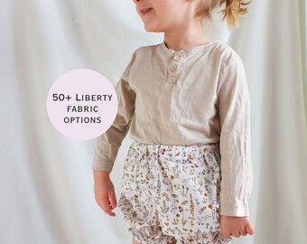 Liberty girls bloomers, baby bloomers,  baby shower gift young girl bloomers, toddler shorts, summer bloomers, nappy cover cake smash outfit