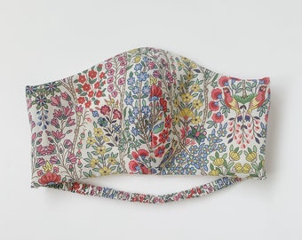 Liberty Print Face Mask with Filter Pocket, Around Head, Washable