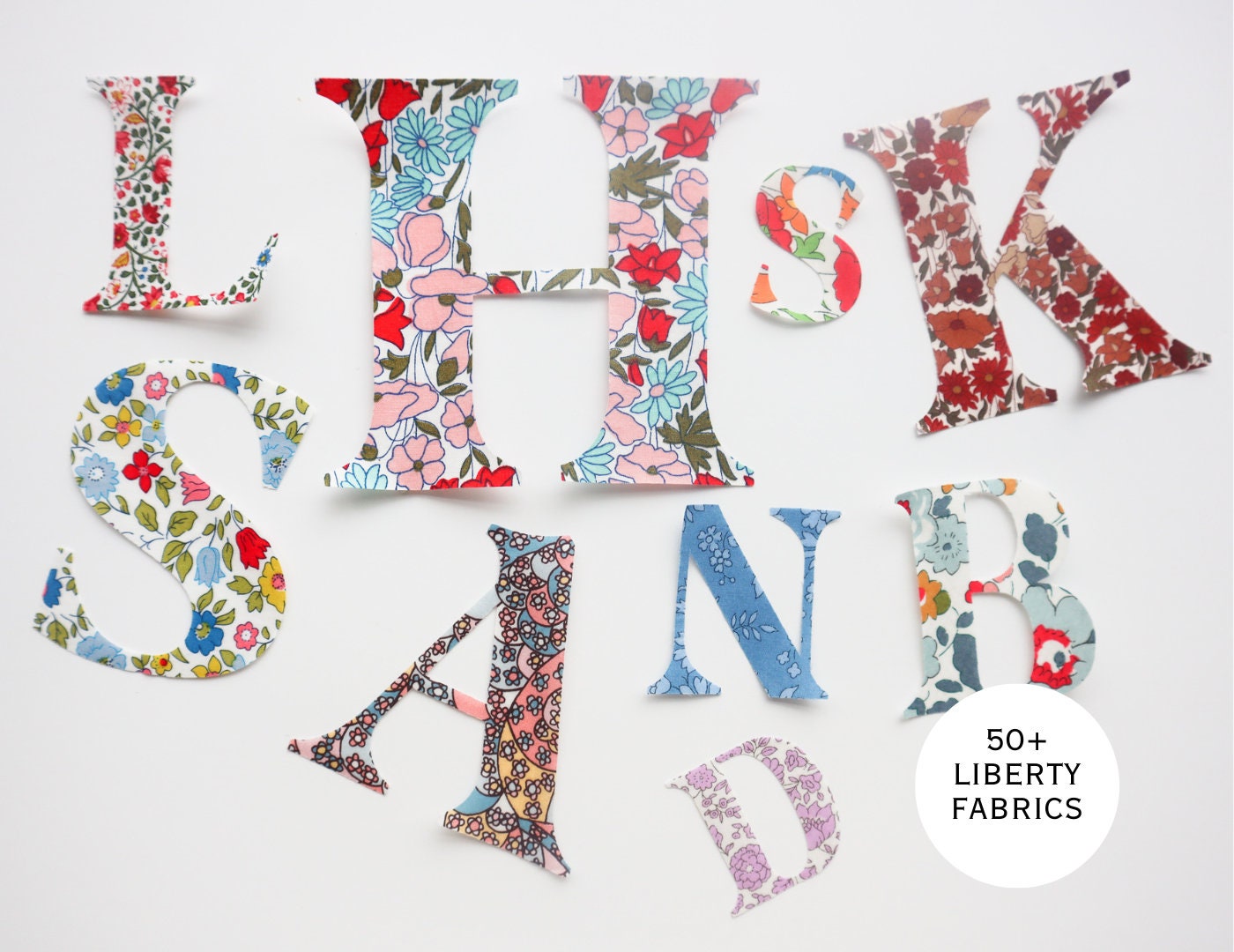 Liberty Print Letter, Fabric Letters, Iron on Letters, Letter Patches ...