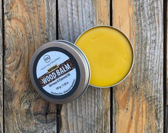 Wood Balm 100ml, Wood Finish, Beeswax Polish, Wood Conditioner, Cutting Board Wax, Wood Butter, Butcher Block Oil, Flaxseed oil wax