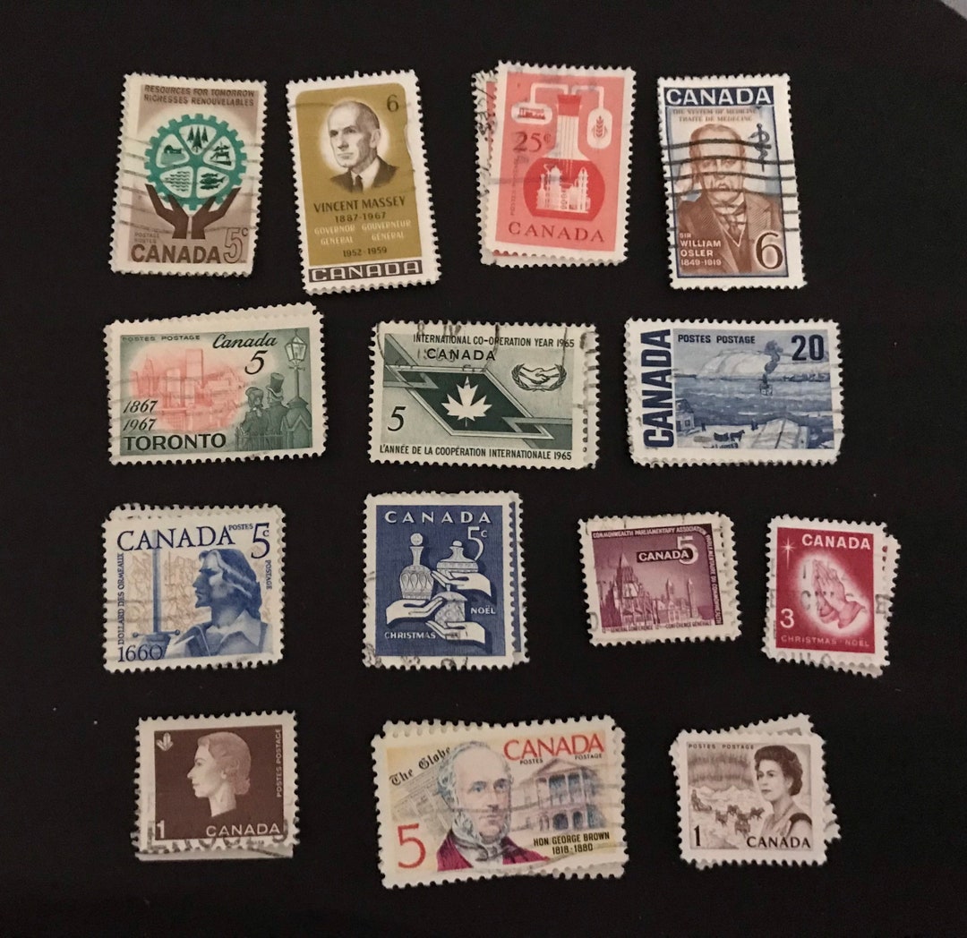 Vintage Canadian Postage Stamps 1960s 14 2 of Each for a Etsy