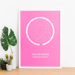 Sailor Moon Poster, Moonlight Densetsu, Lyrics, Anime Poster, Digital Download, DIY Anime, Lyric Poster, Cute Pink Poster, Pink Decor