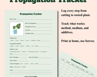 Plant Propagation Tracker Printable | Plant Care Log | Propagation ...