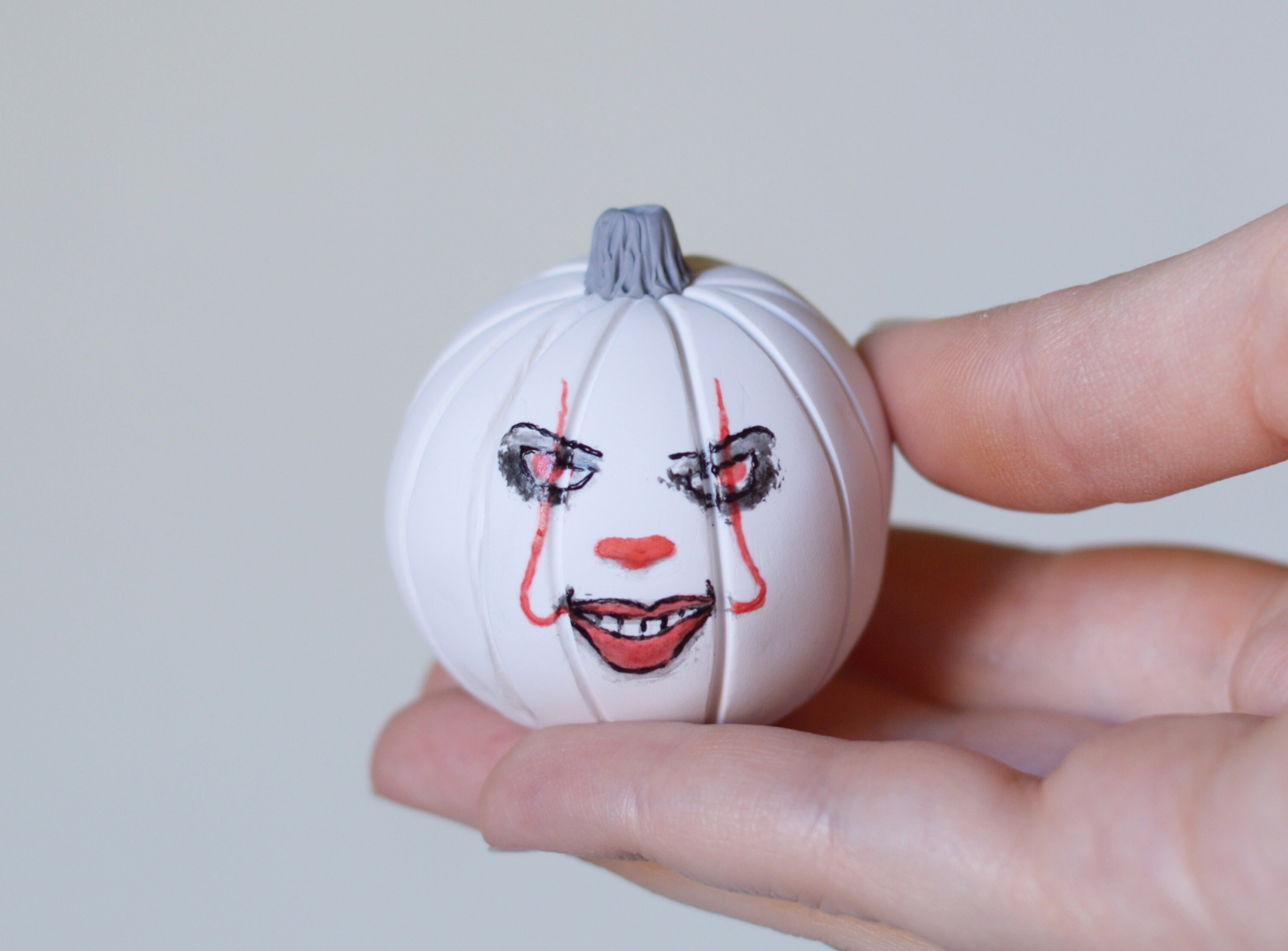 Miniature clown face pumpkin for Helloween diorama bjd Etsy