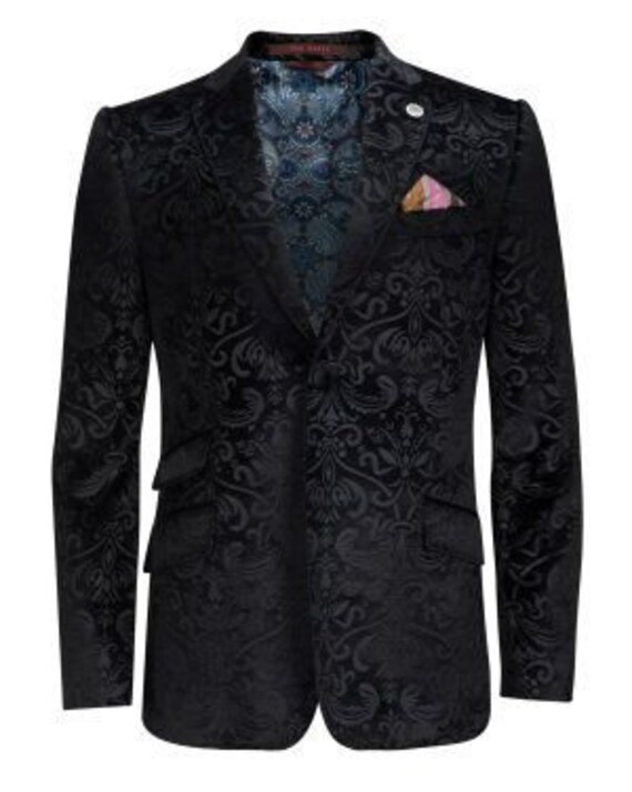 Men's Party Wear Self Design Smoking Blazer Premium Fabric | Etsy