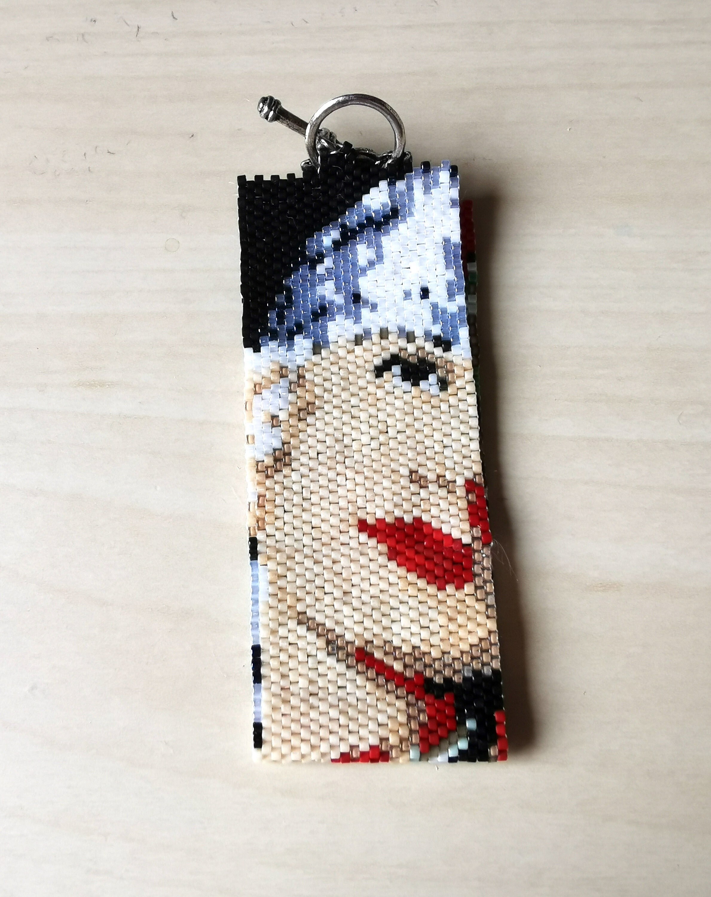 Cuff bracelet in art nouveau woven beads