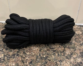 Black soft cotton beginners bondage rope 5m