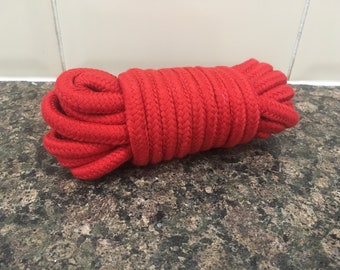 Red soft cotton beginners bondage rope 5m