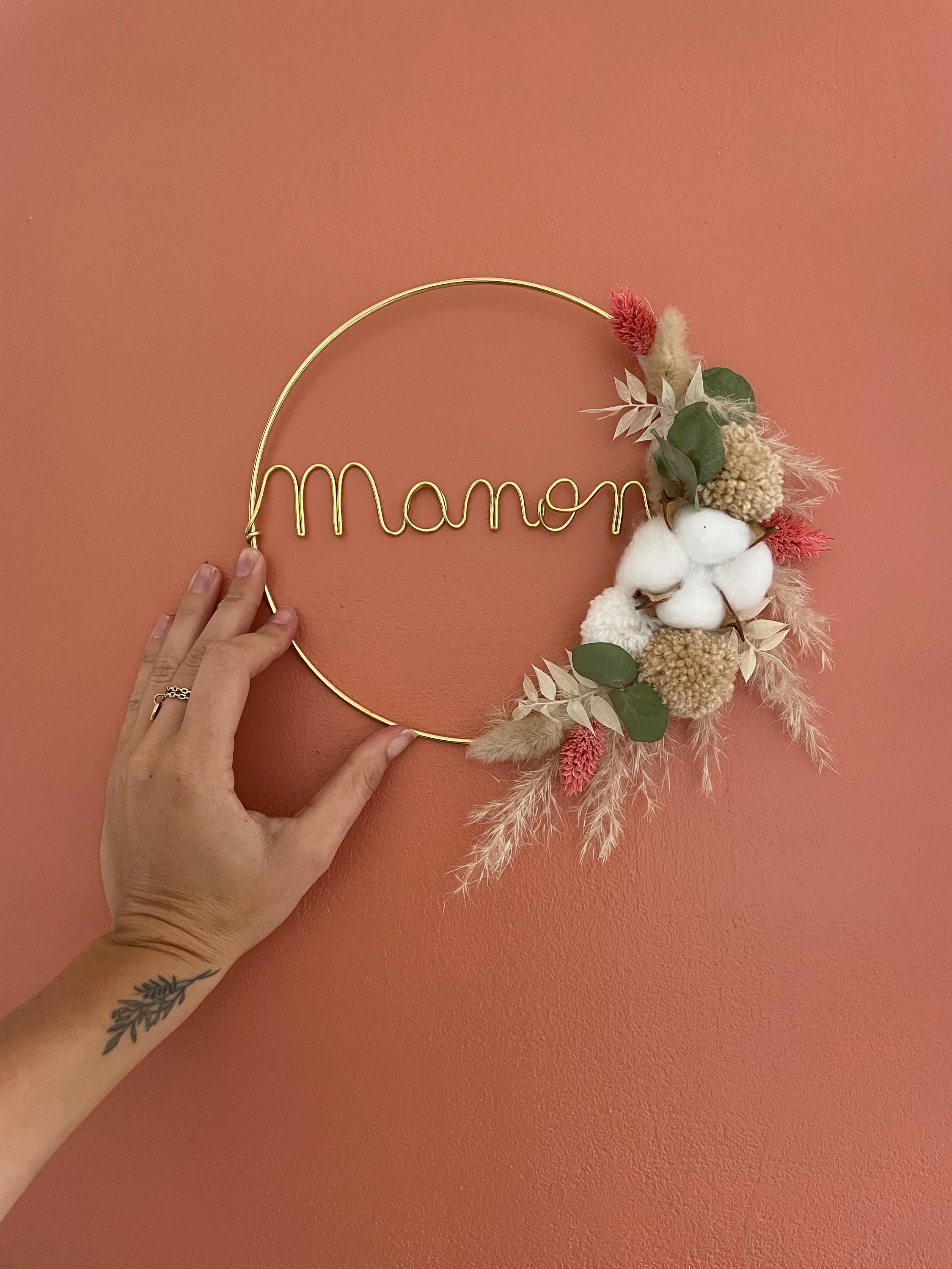 Couronne de Fleurs Séchées Personnalisée