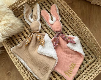 Personalized cuddly toy with name / Personalized cuddly toy / Flat cuddly toy / Bunny cuddly toy