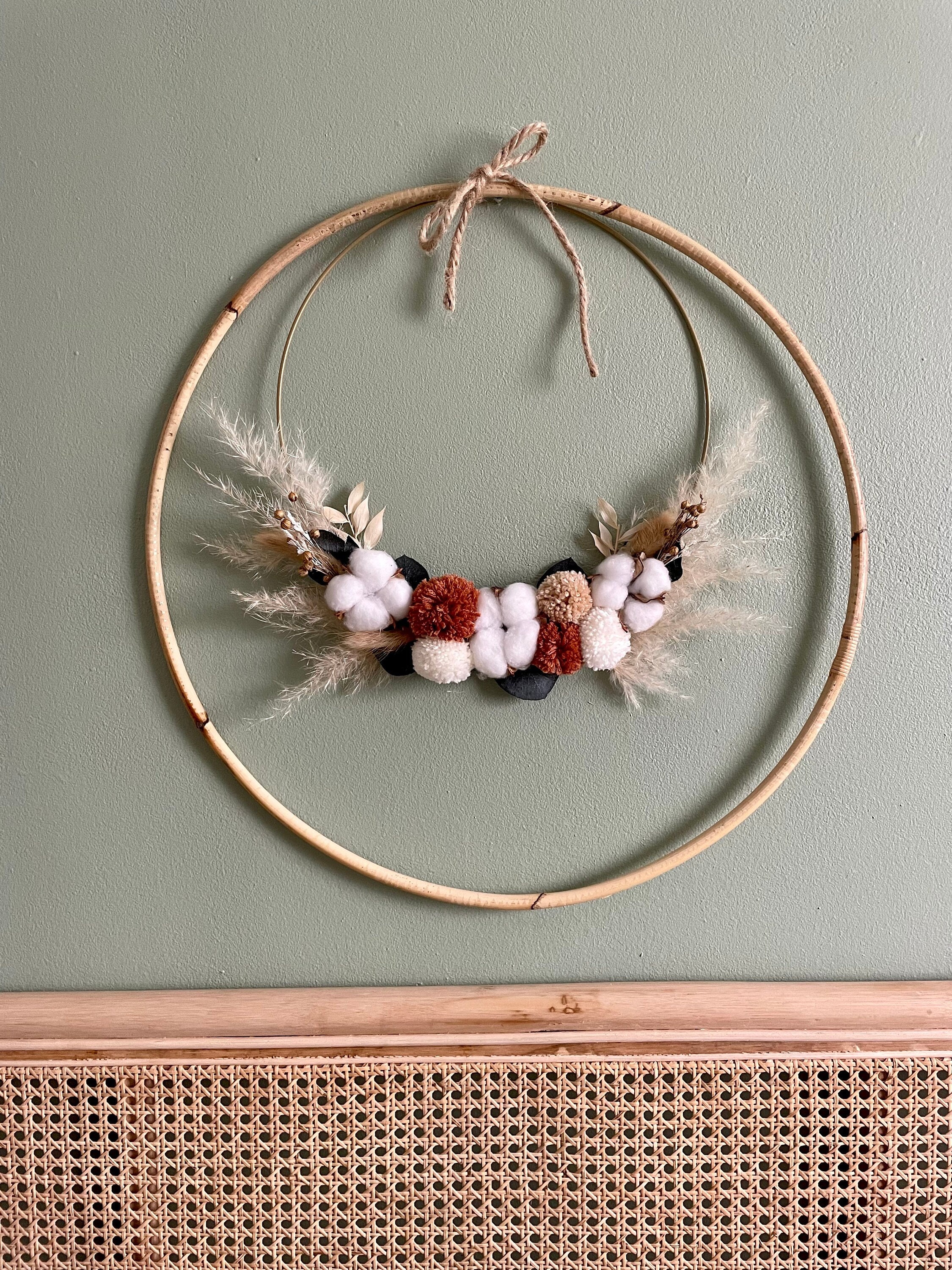 Couronne de Fleurs Séchées Double Cercle Personnalisée