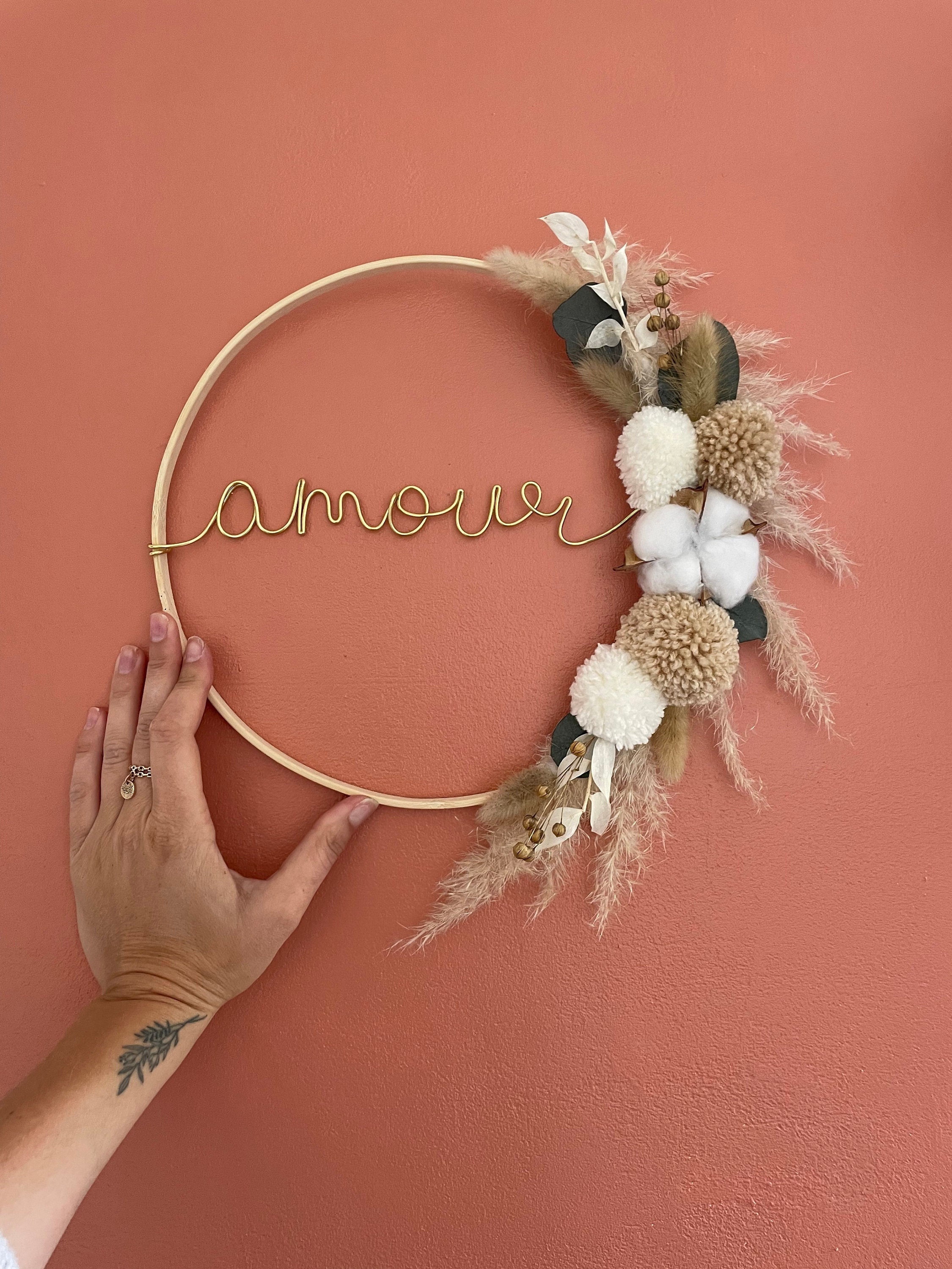 Couronne de Fleurs Séchées Personnalisée