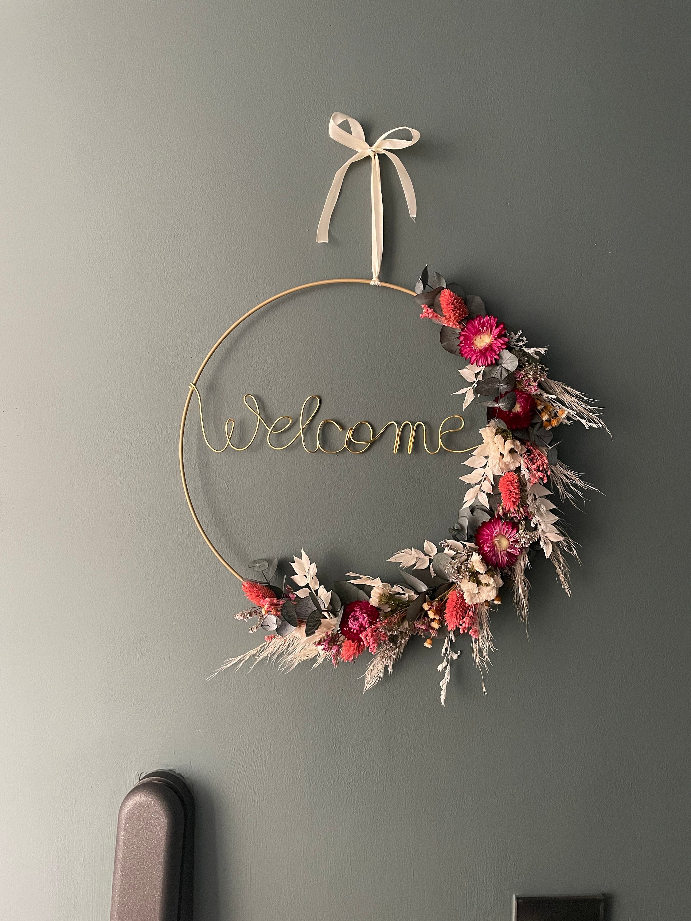 Couronne de Fleurs Séchées Personnalisée