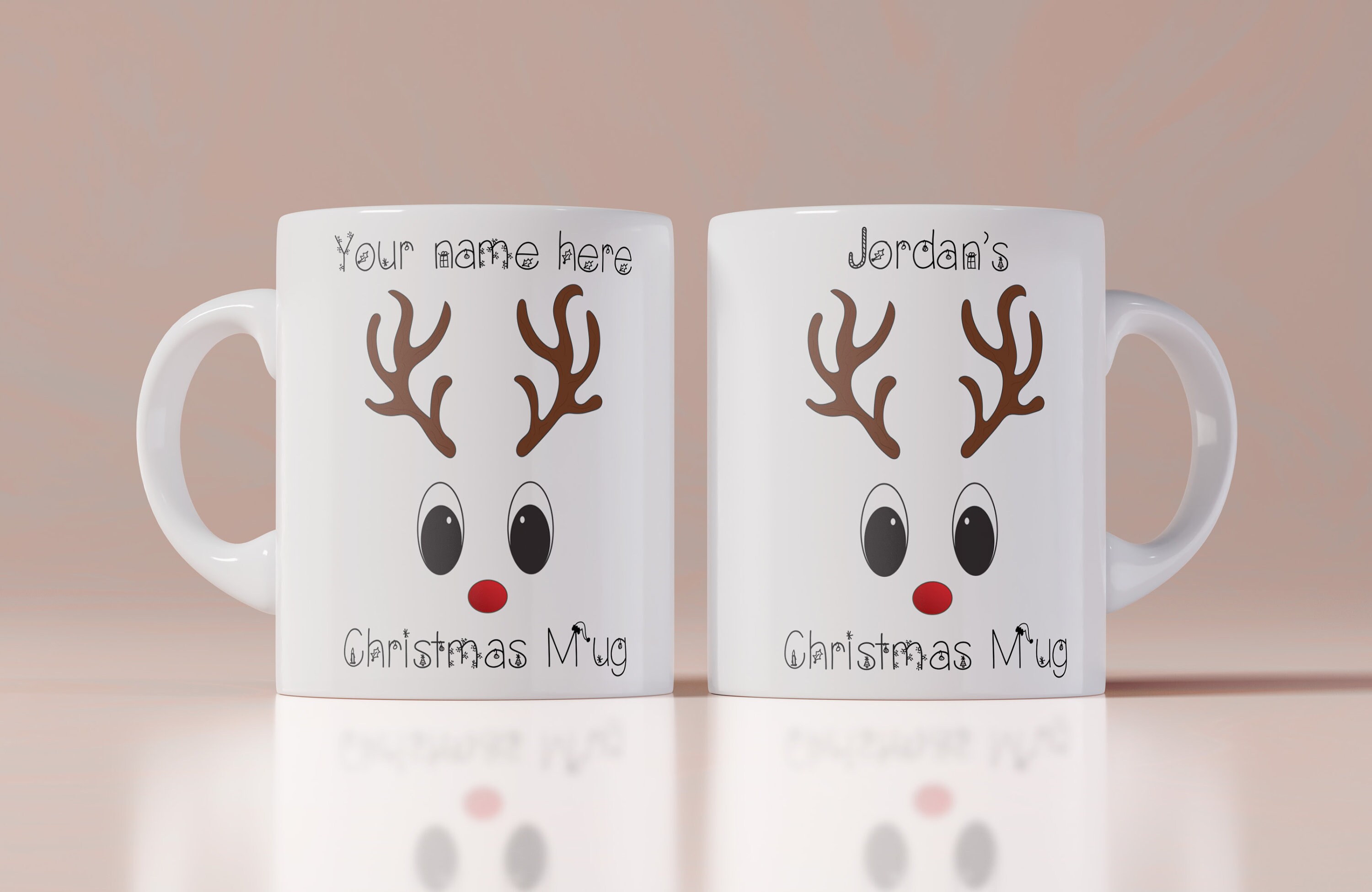 Personalized Reindeer Mug Christmas Mug Holiday Mug Gift  Etsy