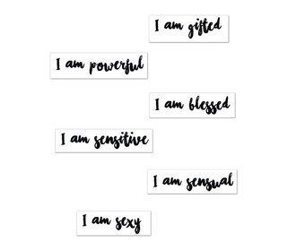 Affirmations Temporary Tattoos by Rock Thomas - Motivating, inspiring phrases, sayings, in bold or calligraphy, small (16 tattoos in total)