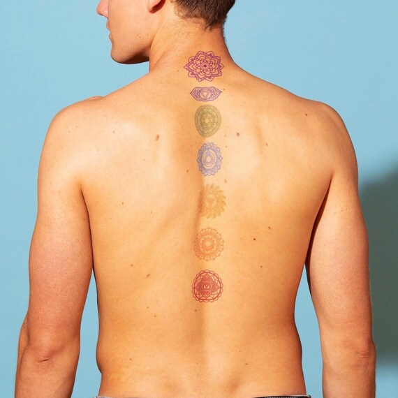 Colorful Spiritual Chakra Tattoos Meditation And Relaxation Etsy