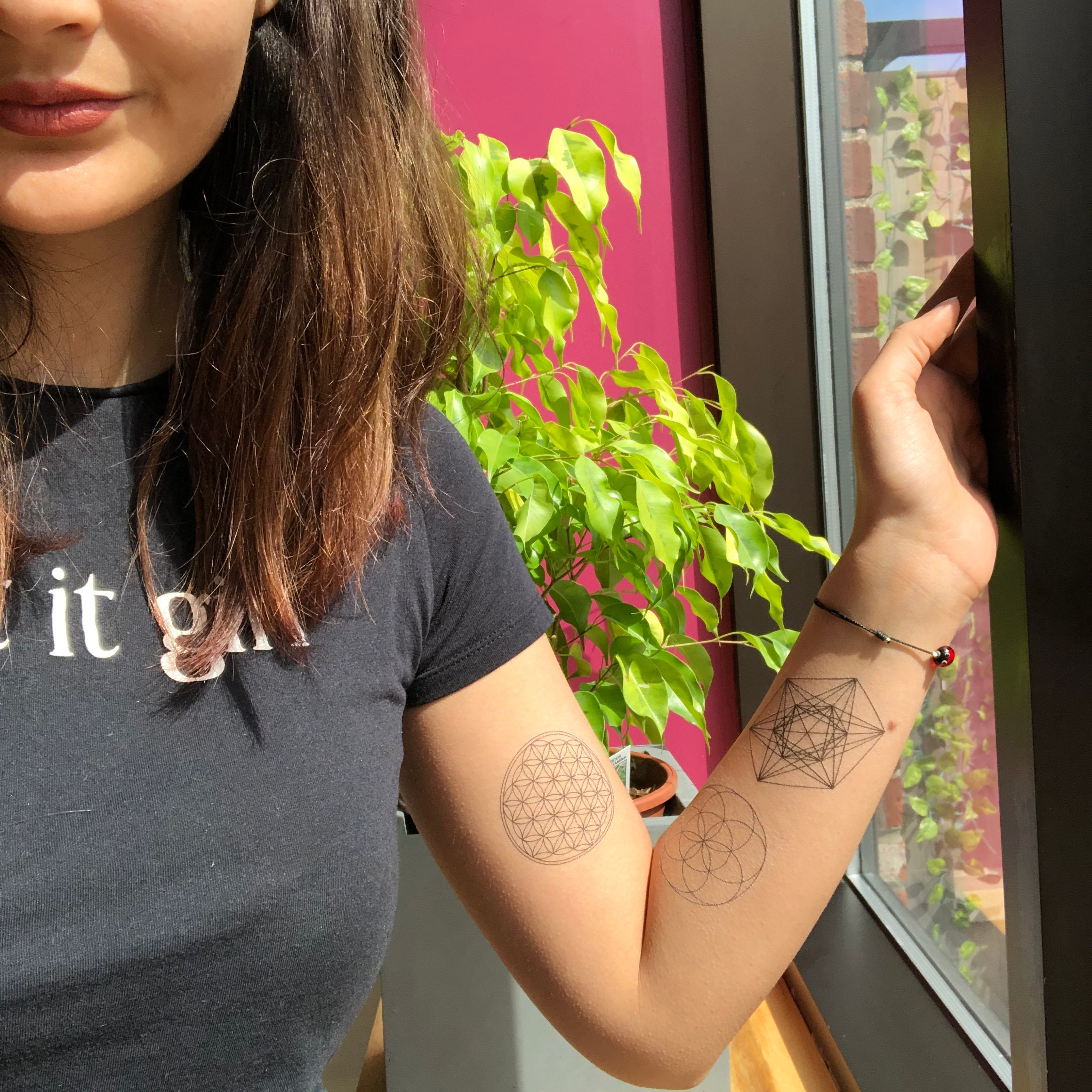 Cube De Metatron Tatouage Femme Tatouage de géométrie sacrée Spritual black line metatrons - Etsy France