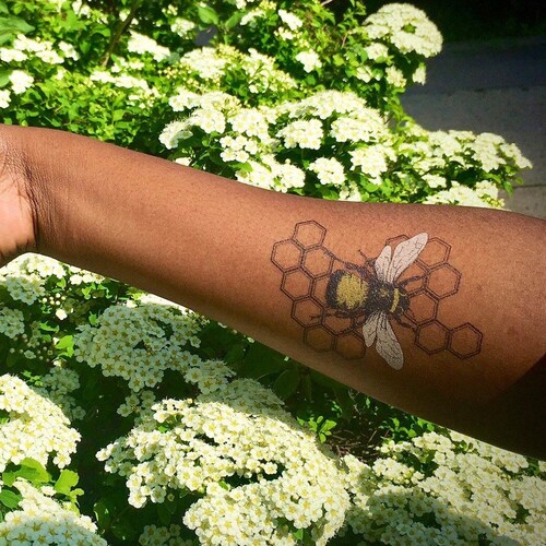 honey comb and bee spine tattooTikTok Search