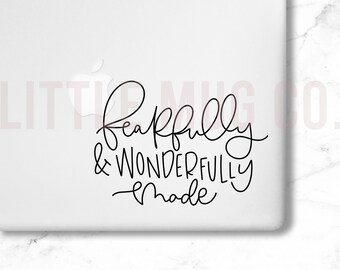 VINYL DECAL // Fearfully and Wonderfully Made Vinyl Decal // Psalm Vinyl Decal // Psalm Sticker // Bible Verse Decal // Bible Verse Sticker