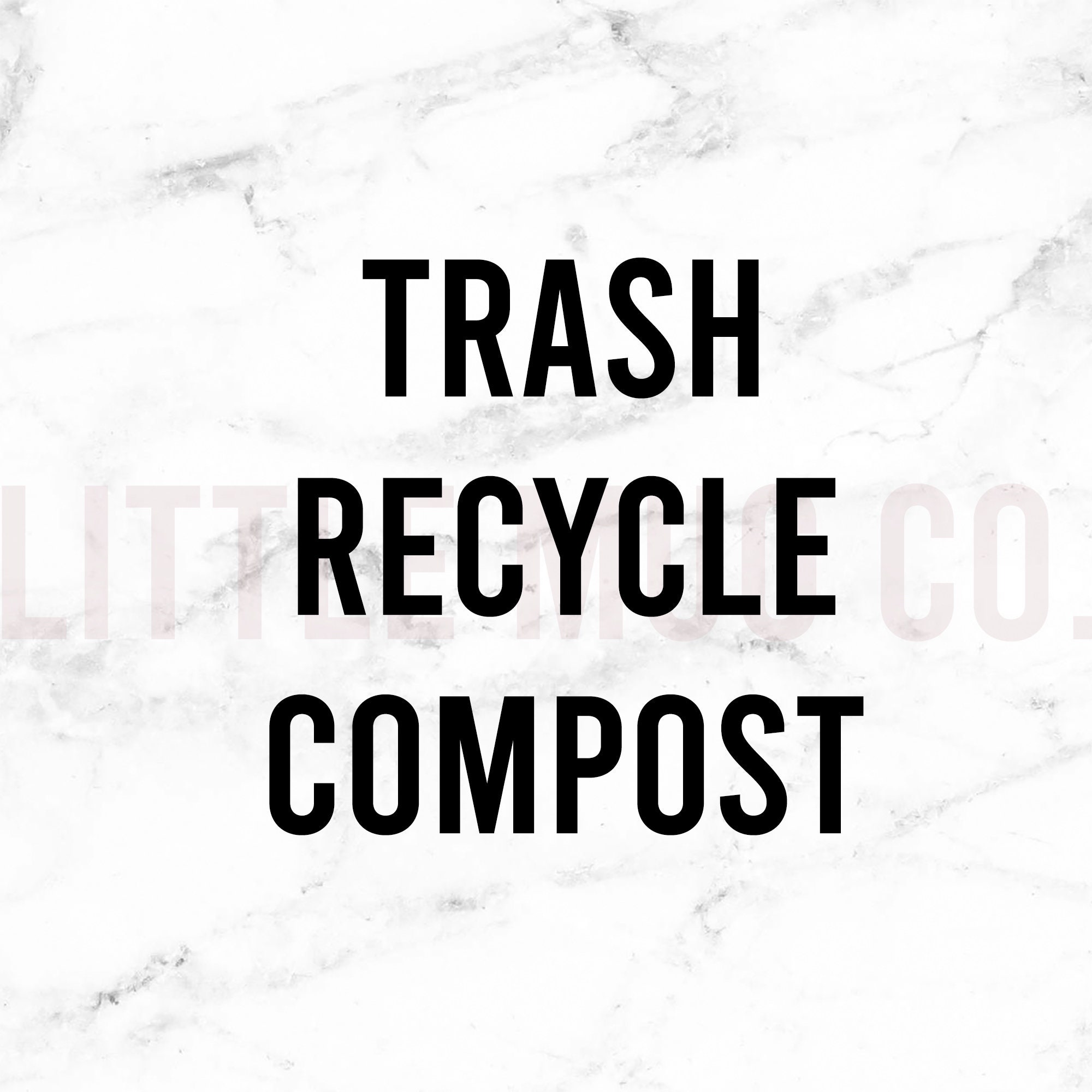 VINYL DECAL // Trash Vinyl Decal // Recycle Vinyl Decal // Etsy