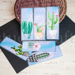 6 segnalibri cactus / segnalibri cartacei / segnalibri squallidi / segnalibri orientali / tag ephemera