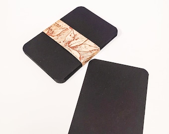 ATC / ACEO blanks 50 pcs, plain black thick cardstock 9x6cm - 3.5" x 2.4"