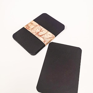 50 ébauches ATC / ACEO, papier cartonné épais noir uni 9 x 6 cm - 3,5 x 2,4 pouces