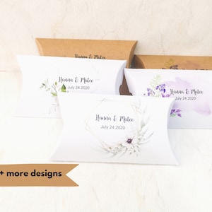 Scatole portaconfetti personalizzate, scatola a cuscino personalizzata per matrimonio o imballaggio, confezione da 20