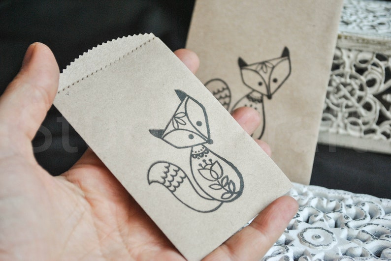 mini paper bags 10 small simple brown Kraft paper fox bags gift card bags candy bags paper bags party confetti bags