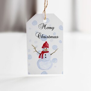 18 Christmas gift tags | rectangle hang tags | snowman tags | simple paper tags | blank tags | favor gift tags