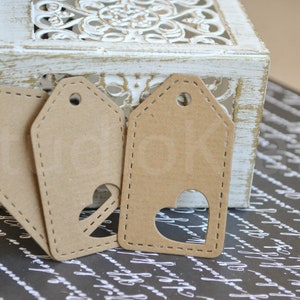 20 étiquettes de cœur en papier kraft | Étiquettes en papier brun | Balises de journal | Balises Scrapbook | | d’embellissement d’albums Étiquettes de prix | Étiquettes de mariage