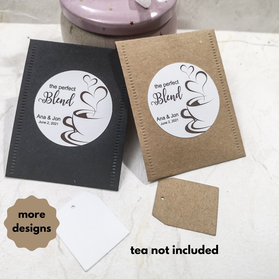 The Perfect Blend Custom Tea Bags, Wedding Favor Tea Bags With