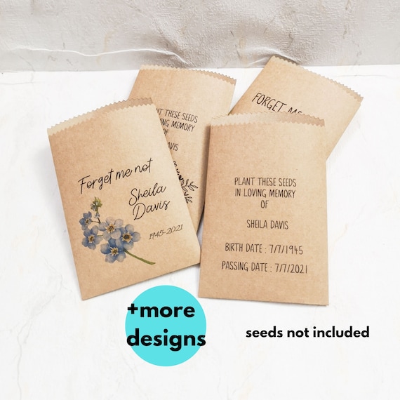 Custom Memorial Kraft Seed Packets in Loving Memory Envelopes Etsy