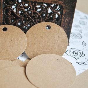 50 Blank Round Kraft Paper Tags | Circle Paper Tags | Brown Cardstock ...
