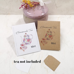 Custom tea bags for homemade tea, personalized tea packets, pack of 25