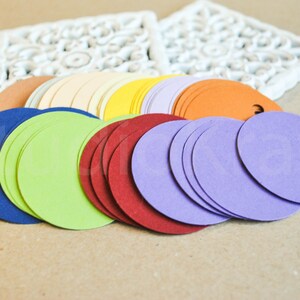 50 etiquetas de papel de colores redondos en blanco / etiquetas de papel circulares / etiquetas redondas de cartulina de colores / etiquetas de papel simples / etiquetas en blanco / etiquetas de regalo de favor