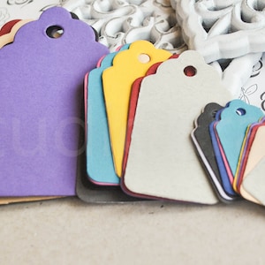 30 etiquetas de papel de color feada en blanco / etiquetas de papel rectangular / etiquetas de cartulina de color / etiquetas de papel simples / etiquetas en blanco / etiquetas de regalo de favor
