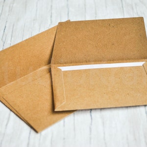 10 petites enveloppes simples en papier kraft brun | sacs de cartes-cadeaux | enveloppes de notes de fête de mariage | enveloppes en papier faites à la main | paquets papier