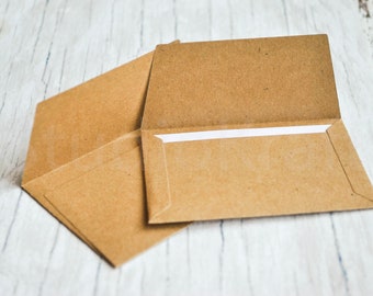 10 small simple brown kraft paper envelopes | gift card bags | wedding party note envelopes  | handmade paper envelopes | paper packets