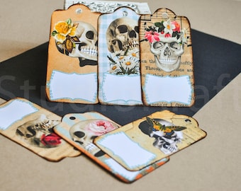 6 Halloween extra large paper tags | rectangle paper tags | color cardstock tags | simple paper tags | colored flower tags |favor gift tag