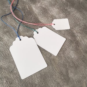 Kraft tags leeg, prijskaartjes met string pack van 50 afbeelding 3